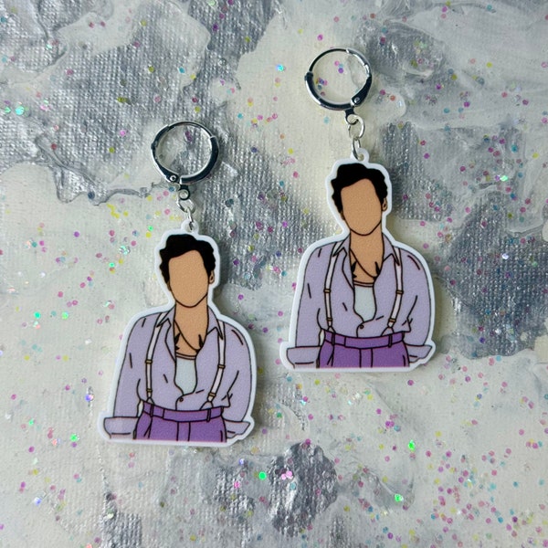 Purple Harry Styles Earrings | Love on Tour | Harry's House | Fine Line | Concert | Swiftie | Lightweight | Dangle | Cute | Cartoon |