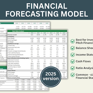 Financial Forecasting Model Excel Template | Investment Forecast Tool | Common Size Financial Statements | Opportunity for Growth Forecast