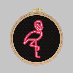 Neon Flamingo | Cross stitch pattern