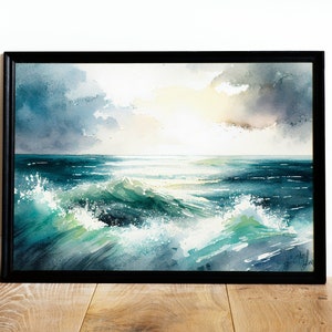Seascape Dreamscape Print | Coastal Wall Art Decor | Ocean Blue Fine Art Printable | Gift idea for Home | Craft Idea