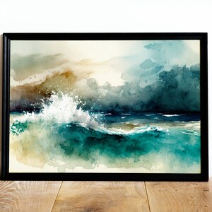 Seascape Dreamscape Print | Coastal Wall Art Decor | Ocean Blue Fine Art Printable | Gift idea for Home | Craft Idea