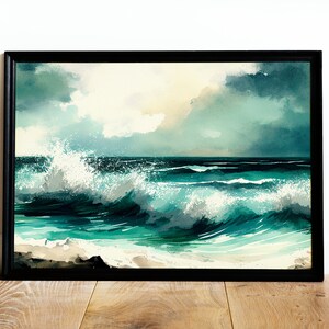Seascape Dreamscape Print | Coastal Wall Art Decor | Ocean Blue Fine Art Printable | Gift idea for Home | Craft Idea