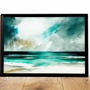 Seascape Dreamscape Print | Coastal Wall Art Decor | Ocean Blue Fine Art Printable | Gift idea for Home | Craft Idea