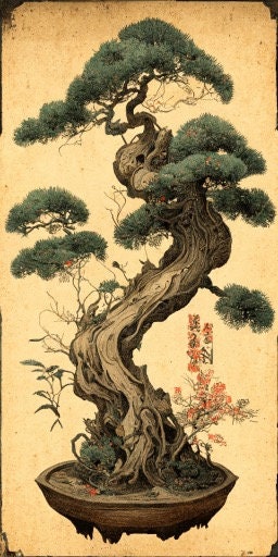 絵画 bonsai Vintage Wall Art Japanese Bonsai Tree Zen Garden Bonsai Tree