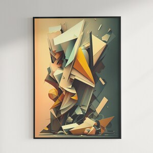 Abstract Watercolor, Cubism, Deconstructionism