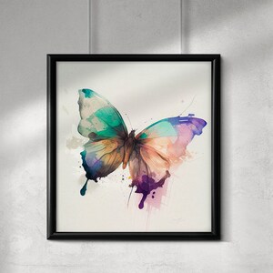 Home decor digitale kunst Instant Download vlinder aquarel abstracte vlinder cadeau voor vlinder minnaar kunst aan de muur