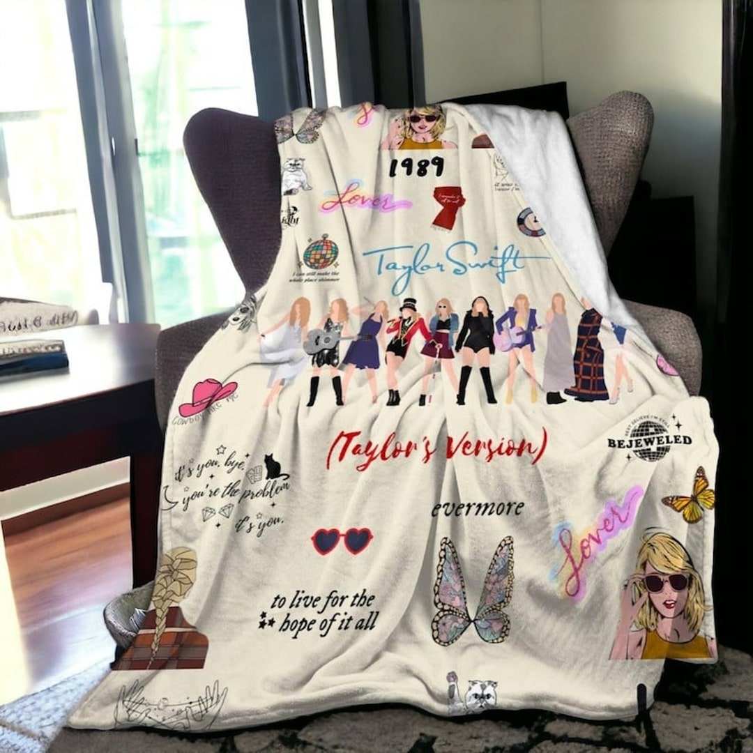 Taylor Swift Fleece  Blanket, Swiftie Merchandise,Cute Winter Blanket, 1989 Tour, Party Bedroom Decorations Blanket, Christmas Gift For Fans