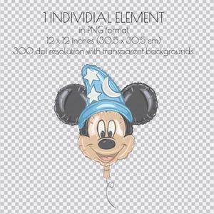 Micky Fantasia Zauberer,Mickey Mouse Luftballons PNG,Magic Kingdom (Digitaler Download) Bild 2