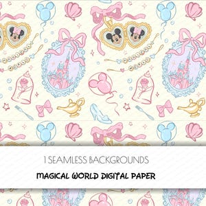 Magic Kingdom,Heart locket, Magical world,digital paper,Minnie Mouse ears, Coquette bow Locket,PNG,Minnie castle, magic kingdom, Printable