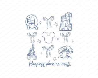 Clipart Royaume magique : noeuds, château, oreilles de souris (téléchargement numérique PNG)