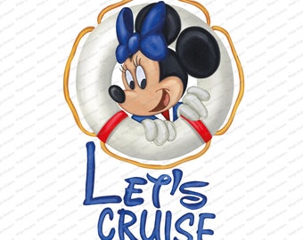 Minnie Let's Cruise,Mickey Captain,Cruise Vacation ,Cruise, Mouse, Ears,sublimation designs, magic kingdom shirt, Printable,