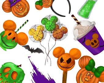 Magical Halloween Clipart, Magic Kingdom,Sublimation design download,Carnival Items,T-shirt design,Halloween,png