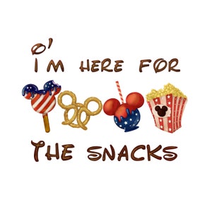 Ich bin hier für die Snacks, 4. Juli, American Mouse Ohren, amerikanische Flagge, Sublimationsdesigns, Magic Kingdom Shirt, Printable, PNG