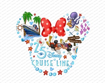 Crucero del 25 aniversario de plata, Minnie, Capitán Mickey, Brillo, Vacaciones en crucero, Crucero, Ratón, Orejas, diseños de sublimación, camisa del reino mágico,