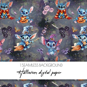 Magical Halloween digital paper ,Stitch,funny Dog,Halloween,Magic Kingdom, Seamless paterns, magic kingdom shirt, Printable,
