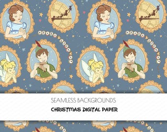 Magic Kingdom,Lost Boys ,Peter Pan Seamless Pattern,Neverland,Never Grow Up ,  Digital Paper: Seamless Design