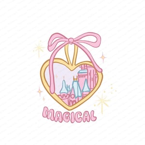 Magic Kingdom,Heart locket, Magical world ,Minnie Mouse ears, Coquette bow Locket,PNG,Minnie castle, magic kingdom shirt, Printable