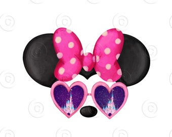 Orejas rosas de Minnie Mouse: Clipart del castillo del Reino Mágico (PNG)