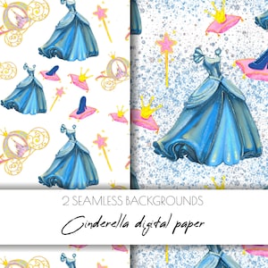 Cinderella Digital paper,scrapbook paper,Cinderella carriage,glass slipper, princess digital paper, cinderella dress,vintage, magic kingdom