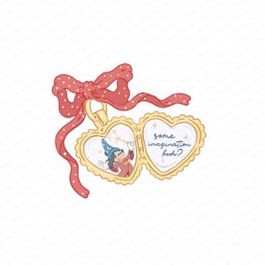 Magic Kingdom, zweiseitiges Fantasia Tee, fantastisches Png, Herz Medaillon, Minnie Maus Ohren, Coquette Bogen Medaillon, Minnie Schloss, magisches Königreich