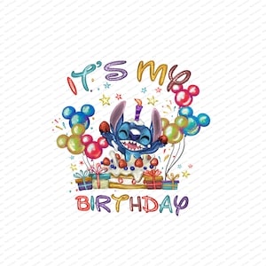 My Birthday Stitch,funny Dog ,It is my Birthday,Cartoon,Birthday Shirt,Magic Kingdom,Birthday, mouse ears,magic kingdom shirt