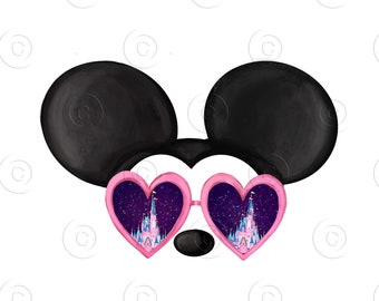 Castillo con orejas de Minnie rosa: Imágenes prediseñadas del Reino Mágico (descarga digital)