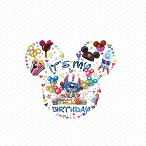My Birthday Stitch,funny Dog ,It is my Birthday,Cartoon,Birthday Shirt,Magic Kingdom,Birthday, mouse ears,magic kingdom shirt