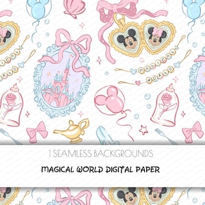 Magic Kingdom,Heart locket, Magical world,digital paper,Minnie Mouse ears, Coquette bow Locket,PNG,Minnie castle, magic kingdom, Printable