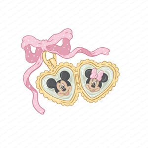 Magic Kingdom,Heart locket, Minnie Mouse ears, Coquette bow Locket,PNG,Minnie castle, magic kingdom shirt, Printable