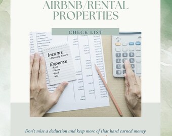 Canadian Rental & Airbnb Tax Deduction Checklist | 2026 Expense List (Digital Download)