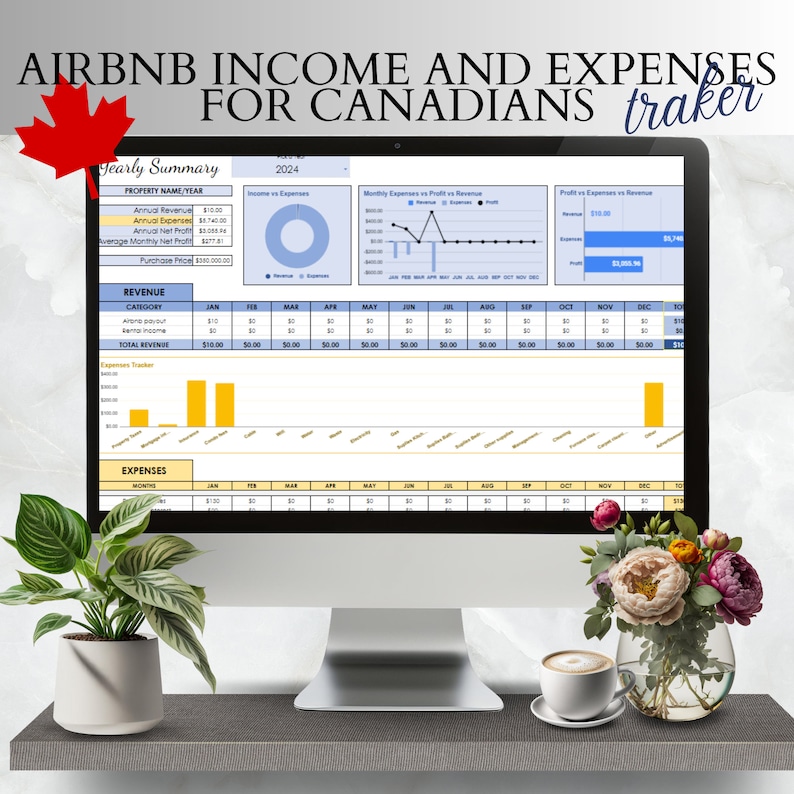 Rental & Airbnb and Expense Tracker Tax Deductible Small