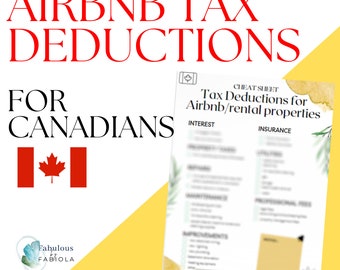 Canadian Airbnb Tax Deduction Checklist | Rental Income & Expenses (Digital Download)
