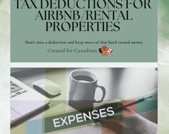 Canadian Landlord Tax Deduction Checklist | Airbnb Income & Expenses (Digital Download)