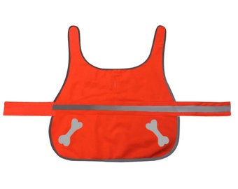Orange Pet safety vest, Pet high visibility vest, Dog safety vest, Dog safety jacket