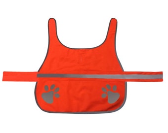 Orange paw Pet safety vest, Pet high visibility vest, Dog safety vest, Dog safety jacket
