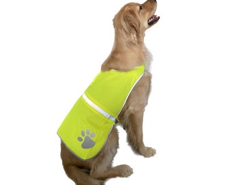 Gilet de couleur lime, Gilet de sécurité pour animaux de compagnie, Gilet haute visibilité pour animaux de compagnie, Gilet de sécurité pour chien, Veste de sécurité pour chien