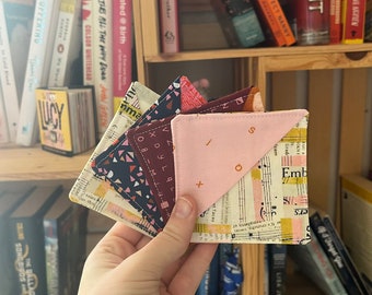 Geometric Themed Fabric Corner Bookmarks