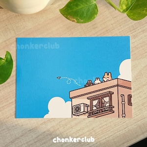 Impression d'art d'avion en papier Bobi | Impression illustrée A6 | Art mural | Art animalier | Animaux mignons | postale | Décor