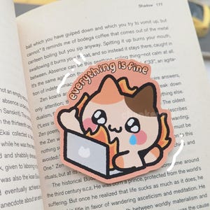Alles ist fein Aufkleber | Wasserdichtes Vinyl | Lustiges Meme Süßes Tier Calico Chonky Kitty Katzenliebhaber Geschenk | Bujo | Journaling | Scrapbooking