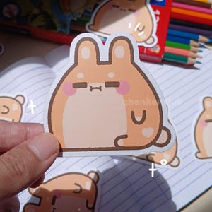 Pegatina de Bobi Fat / Vinilo resistente al agua / Meme divertido Lindo Animal Kawaii Chonk Chonky Thicc Regalo para amantes de los perros / Bujo / Diario / Scrapbooking