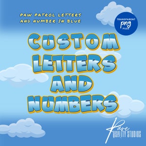 Paw Font Letters and Numbers Patrol Font Letters and Numbers in Blue