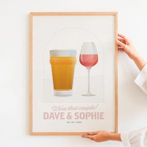 Personalised Couples Drinks Print, Custom Cocktail bar art, Anniversary Gift (Digital Download)