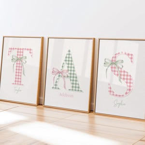 Aangepaste kamergenoten naam geruite print gingang gepersonaliseerde strik eerste poster preppy college appartement roomie cadeau-idee voor meisjes slaapzaal bord