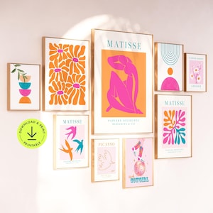 Preppy print set colourful gallery wall art dorm decor teen girl printable dopamine decor print maximalist wall art quirky home decor bright