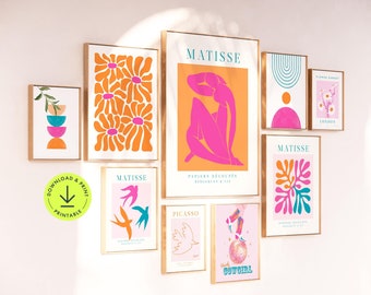 Colorful Gallery Wall Art Set: Dopamine decor print, Dorm Room Decor (Digital Download)