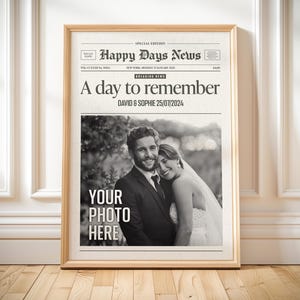 Personalisierter Zeitungsdruck für Paare, Jahrestagsgeschenk, Verlobungsgeschenk, Hochzeitsgeschenk, romantisches Geschenk, Hochzeitsgeschenk, romantisches Geschenk, für Frau