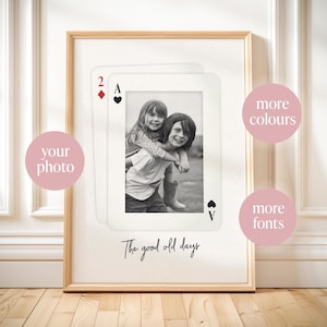 Aangepaste speelkaart print gepersonaliseerd cadeau voor broer of zus cadeau voor zus cadeau idee voor tante oom afdrukbare kinderen speelkamer muurkunst