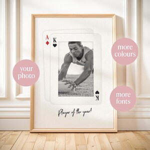 Impresión de cartas de juego personalizadas, regalo personalizado para jugador de fútbol, regalo de futbolista para amigo, idea de regalo para él, regalos deportivos de rugby para hombres