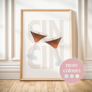 Arte de espresso martini, impresión cin cin, carteles de cócteles minimalistas, decoración de carrito de bar imprimible, lindas impresiones artísticas de bebidas, arte de pared de saludos, cocina retro