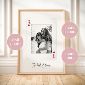 Aangepaste speelkaart print gepersonaliseerde beste vriend cadeau voor bff aangepast cadeau voor haar verjaardag cadeau idee bestie vriendschap kunst afdrukbaar